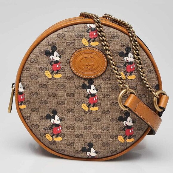 Gucci x Disney Brown GG Coated Canvas Mickey Mouse Mini Backpack Bag - Picture 1 of 10